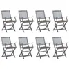 Image de vidaXL Chaises pliables d'extérieur lot de 8 et coussins Bois d'acacia