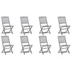 Image de vidaXL Chaises pliables d'extérieur lot de 8 Bois d'acacia solide