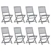 Image de vidaXL Chaises pliables d'extérieur lot de 8 et coussins Bois d'acacia
