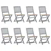 Image de vidaXL Chaises pliables d'extérieur lot de 8 et coussins Bois d'acacia