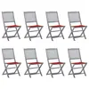 Image de vidaXL Chaises pliables d'extérieur lot de 8 et coussins Bois d'acacia