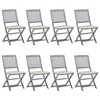 Image de vidaXL Chaises pliables d'extérieur lot de 8 et coussins Bois d'acacia
