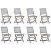 Image de vidaXL Chaises pliables d'extérieur lot de 8 et coussins Bois d'acacia