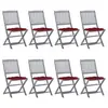 Image de vidaXL Chaises pliables d'extérieur lot de 8 et coussins Bois d'acacia
