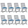 Image de vidaXL Chaises pliables d'extérieur lot de 8 et coussins Bois d'acacia