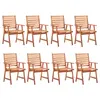 Image de vidaXL Chaises à manger d'extérieur lot de 8 Bois d'acacia massif