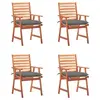 Image de vidaXL Chaises à manger d'extérieur lot de 4 et coussins Acacia massif