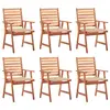 Image de vidaXL Chaises à manger d'extérieur lot de 6 et coussins Acacia massif