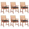 Image de vidaXL Chaises à manger d'extérieur lot de 6 et coussins Acacia massif