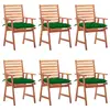 Image de vidaXL Chaises à manger d'extérieur lot de 6 et coussins Acacia massif