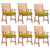 Image de vidaXL Chaises à manger d'extérieur lot de 6 et coussins Acacia massif
