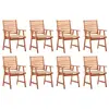 Image de vidaXL Chaises à manger d'extérieur lot de 8 et coussins Acacia massif