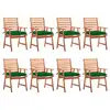 Image de vidaXL Chaises à manger d'extérieur lot de 8 et coussins Acacia massif