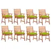 Image de vidaXL Chaises à manger d'extérieur lot de 8 et coussins Acacia massif