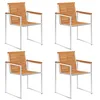 Image de vidaXL Chaises de jardin lot de 4 Bois d'acacia solide et inox