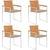 Image de vidaXL Chaises de jardin lot de 4 avec coussins Bois d'acacia massif