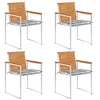 Image de vidaXL Chaises de jardin lot de 4 avec coussins Bois d'acacia massif