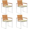Image de vidaXL Chaises de jardin lot de 4 avec coussins Bois d'acacia massif
