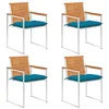 Image de vidaXL Chaises de jardin lot de 4 avec coussins Bois d'acacia massif