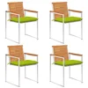 Image de vidaXL Chaises de jardin lot de 4 avec coussins Bois d'acacia massif
