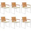 Image de vidaXL Chaises de jardin lot de 6 avec coussins Bois d'acacia solide
