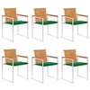 Image de vidaXL Chaises de jardin lot de 6 avec coussins Bois d'acacia solide