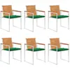 Image de vidaXL Chaises de jardin lot de 6 avec coussins Bois d'acacia solide