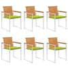 Image de vidaXL Chaises de jardin lot de 6 avec coussins Bois d'acacia solide