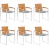 Image de vidaXL Chaises de jardin lot de 6 avec coussins Bois d'acacia solide