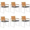 Image de vidaXL Chaises de jardin lot de 6 avec coussins Bois d'acacia solide