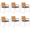 Image de vidaXL Chaises de jardin lot de 6 avec coussins Bois d'acacia solide