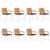 Image de vidaXL Chaises de jardin lot de 8 avec coussins Bois d'acacia solide