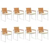 Image de vidaXL Chaises de jardin lot de 8 avec coussins Bois d'acacia solide