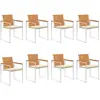 Image de vidaXL Chaises de jardin lot de 8 avec coussins Bois d'acacia solide