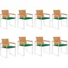 Image de vidaXL Chaises de jardin lot de 8 avec coussins Bois d'acacia solide