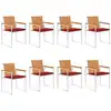Image de vidaXL Chaises de jardin lot de 8 avec coussins Bois d'acacia solide