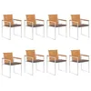 Image de vidaXL Chaises de jardin lot de 8 avec coussins Bois d'acacia solide