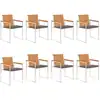 Image de vidaXL Chaises de jardin lot de 8 avec coussins Bois d'acacia solide