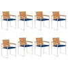 Image de vidaXL Chaises de jardin lot de 8 avec coussins Bois d'acacia solide