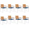 Image de vidaXL Chaises de jardin lot de 8 avec coussins Bois d'acacia solide