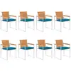 Image de vidaXL Chaises de jardin lot de 8 avec coussins Bois d'acacia solide