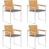 Image de vidaXL Chaises de jardin lot de 4 avec coussins Bois de teck massif