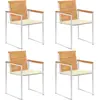 Image de vidaXL Chaises de jardin lot de 4 avec coussins Bois de teck massif
