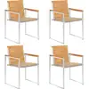 Image de vidaXL Chaises de jardin lot de 4 avec coussins Bois de teck massif