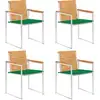 Image de vidaXL Chaises de jardin lot de 4 avec coussins Bois de teck massif