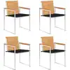 Image de vidaXL Chaises de jardin lot de 4 avec coussins Bois de teck massif