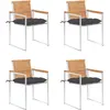 Image de vidaXL Chaises de jardin lot de 4 avec coussins Bois de teck massif