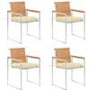 Image de vidaXL Chaises de jardin lot de 4 avec coussins Bois de teck massif