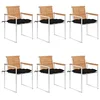 Image de vidaXL Chaises de jardin lot de 6 avec coussins Bois de teck massif