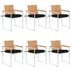 Image de vidaXL Chaises de jardin lot de 6 avec coussins Bois de teck massif
